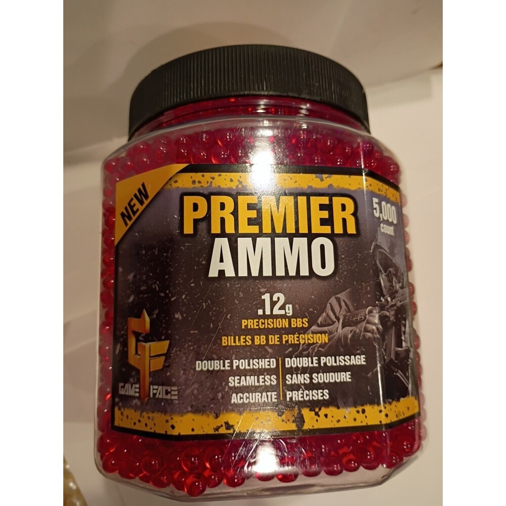 Game Face ASP512 Premier .12-Gram 6mm Red Airsoft BBs 5000-Count
